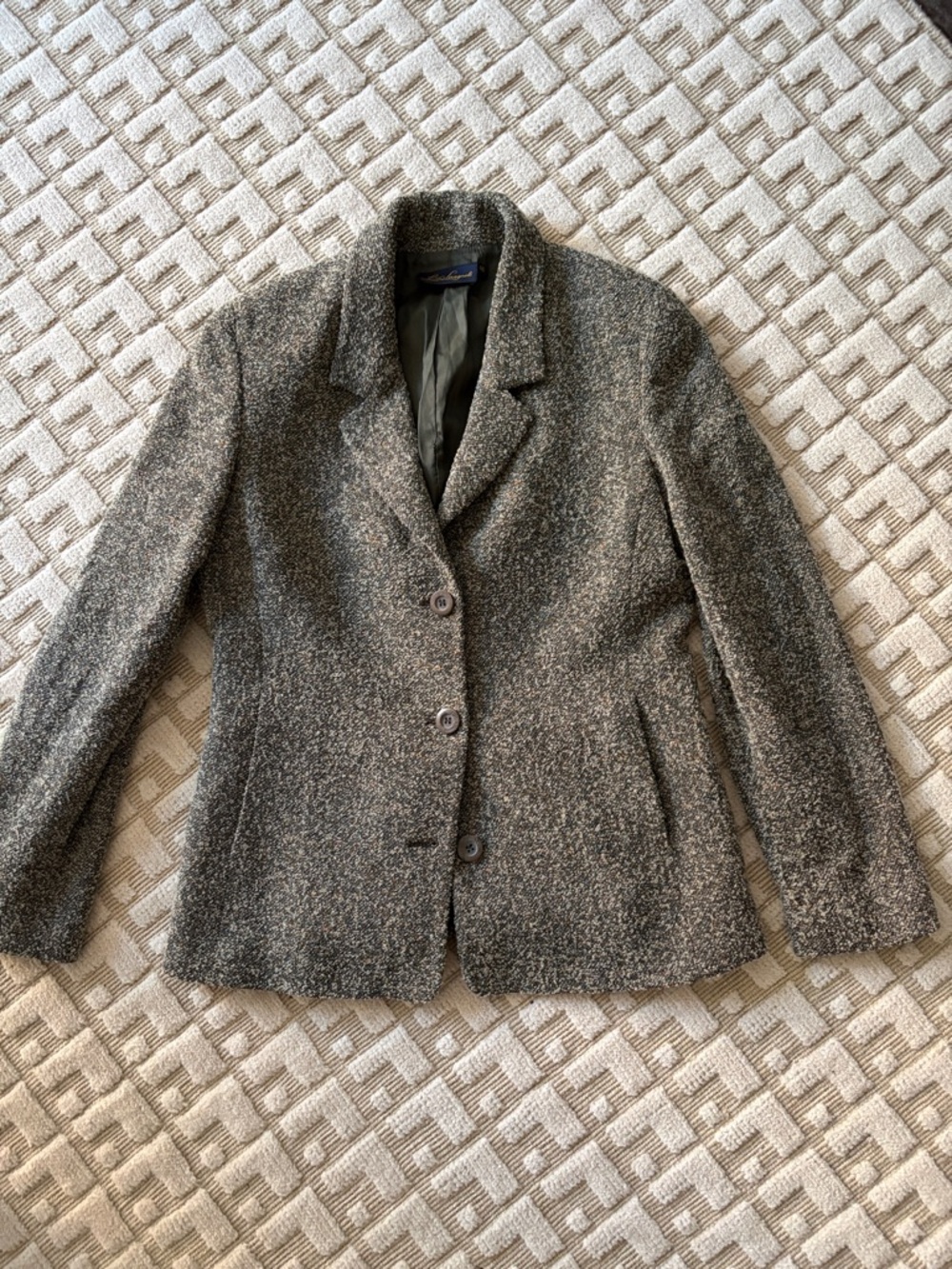 Luisa Spagnoli Gray Bouclé Tailored Blazer